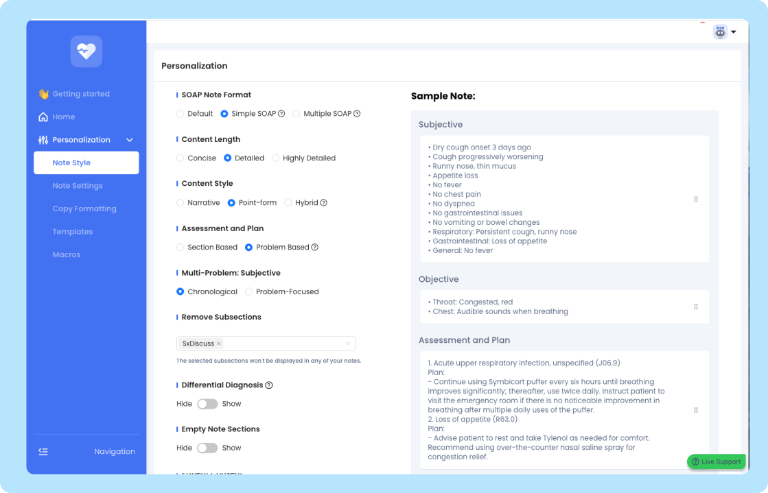 Customization Screenshot